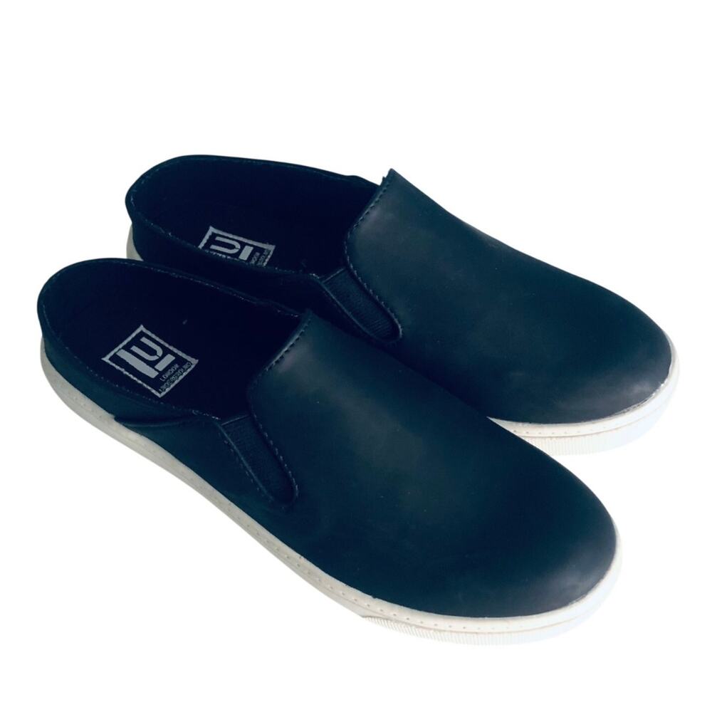 London Underground Women's 7.5 Black Sneaker Mule Slide Slip On Shoe